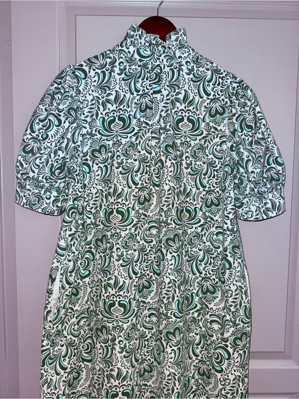 Hyacinth House -Tuckernuck green Ruffle Collar Louisa Midi Dress - Picture 2 of 6